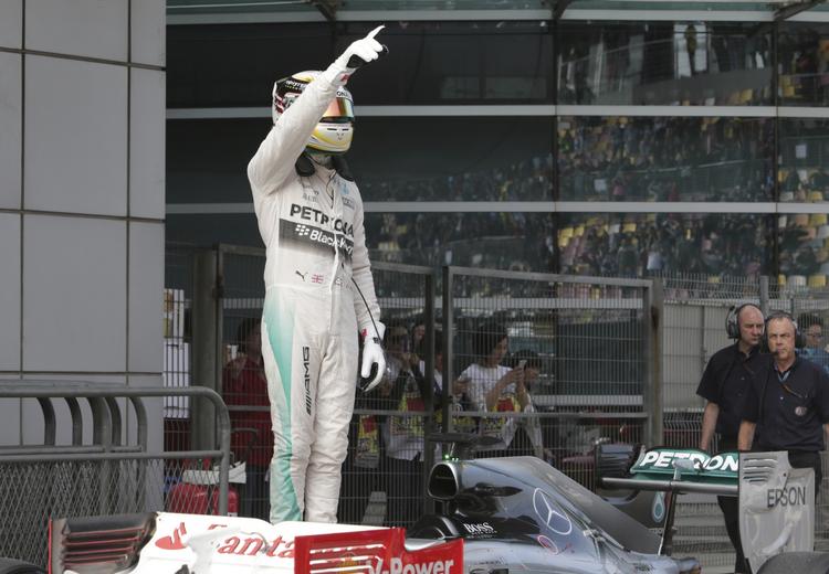 POLEPOSITION. I tidskørslen uden tilskuere var Lewis Hamilton hurtigst. 
