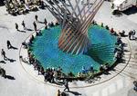 SPRÆNGFARLIG. Den midlertidige skulptur 'The Draem' til minde om det armenske folkedrab kommer til at stå på Kultorvet i København fra 23. maj og 10 dage frem. Fotomanipulation: Inviviva 