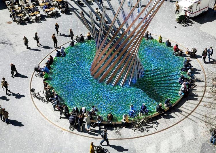 SPRÆNGFARLIG. Den midlertidige skulptur 'The Draem' til minde om det armenske folkedrab kommer til at stå på Kultorvet i København fra 23. maj og 10 dage frem. Fotomanipulation: Inviviva 
