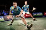 Sponsortvist. Mathias Boe og Carsten Mogensen er blandt fem spillere, der ikke får lov til at stille op for Danmark ved Sudirman Cup. 