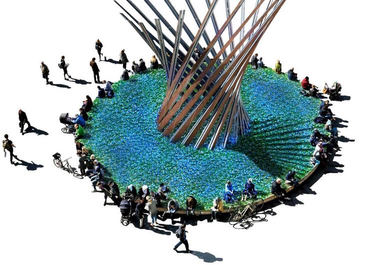 politisk kunst. Den midlertidige skulptur ’The Draem’ til minde om det armenske folkedrab i 1915 kommer til at stå på Kultorvet i København fra 23. maj og 10 dage frem. Billedet her er en manipulation. Foto: Invivia 