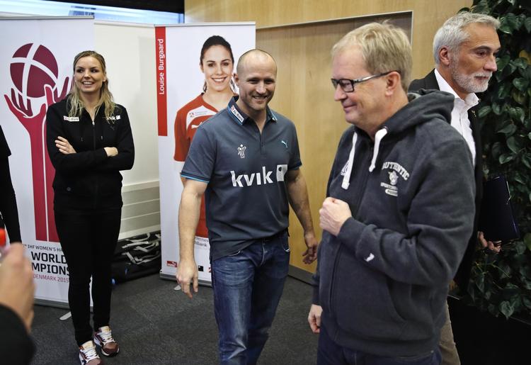 Hyret. Klavs Bruun Jørgensen (i midten) blev beskrevet som et scoop af Ulrik Wilbek (th), da han blev ansat i midten af januar. 