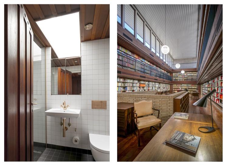 Dansk. Bygningen er klassisk danskmodernisme med store flader, mørke lofter og danskdesignede møbler. 