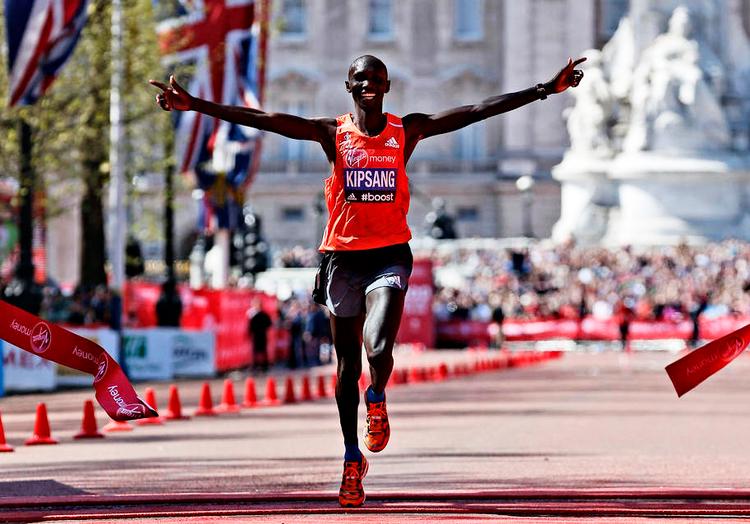 løbestærk. Wilson Kipsang fra Kenya vandt London Marathon sidste år. 