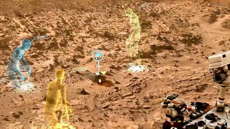 Rumvandring. En hologram-lignende illusion af Mars gør det nart muligt for forskerne at 'gå' rundt på Mars.