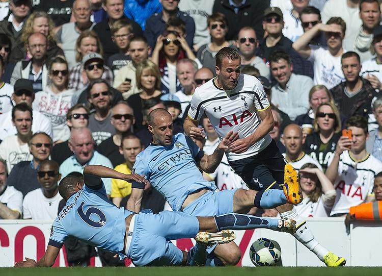 0-1. Tottenhams Harry Kane havde flere gode muligheder mod Manchester City, men intet lykkedes for angriberen. 