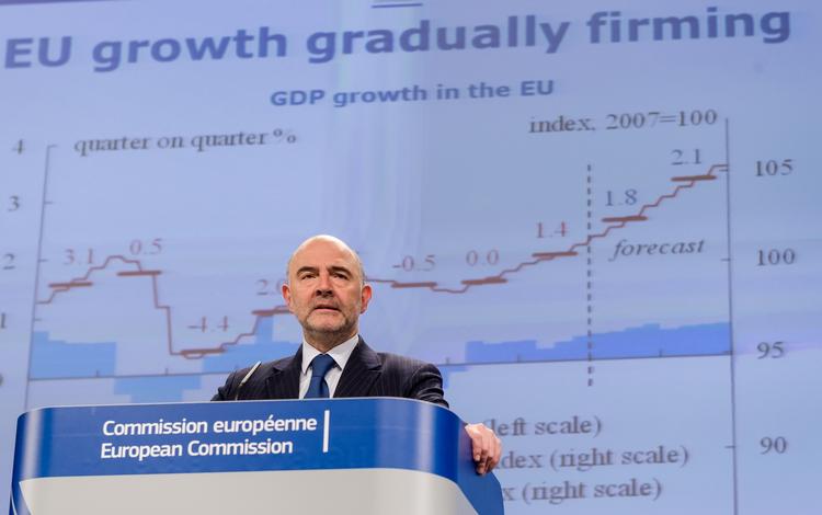 økonomi. EU-kommissær Pierre Moscovici med ansvar for økonomi har i dag fremlagt forårsprognosen for alle medlemslande. 