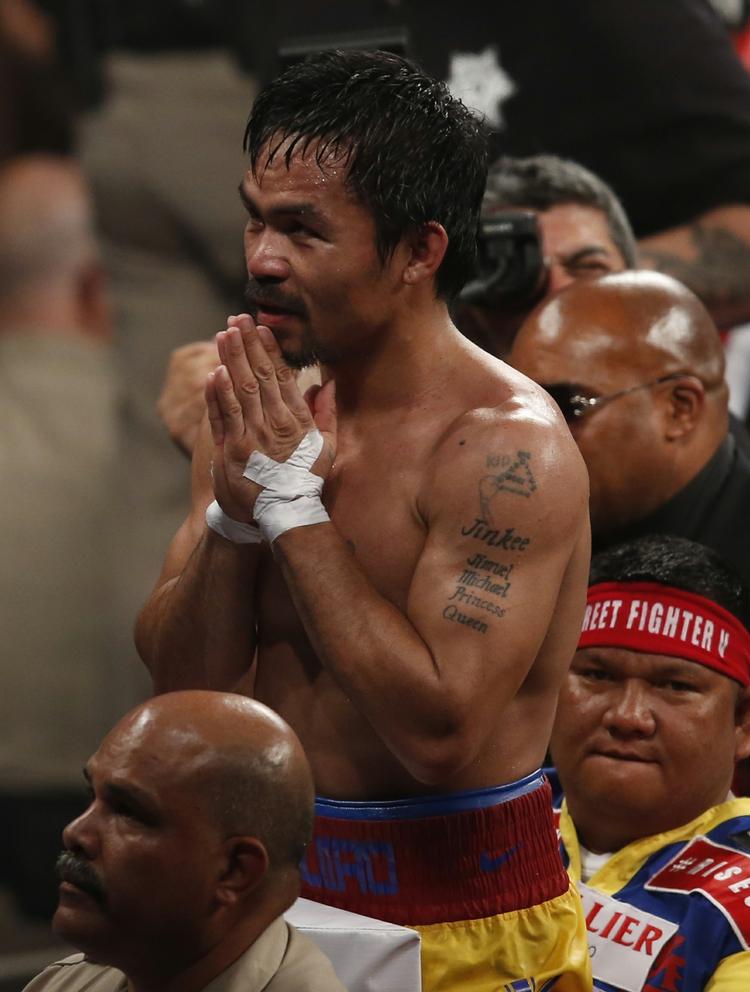 Nederlag. Manny Pacquiao tabte med dommerstemmerne 3-0 til amerikaneren Floyd Mayweather. 