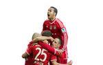 TOPFORM. Thiago Alcântara jubler med Müller, Robben og Ribery, men de to sidstnævnte må han undvære, når det i aften går løs på Camp Nou. 