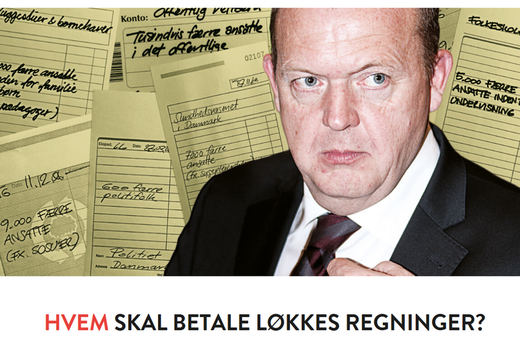 Bilag? Socialdemokraternes  kampagne mod Lars Løkke Rasmussen er et dobbeltangreb på både bilag og nulvækst. 