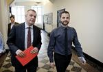 Jobplan. Finansminister Bjarne Corydon (S) og Økonomi- og indenrigsminister Morten Østergaard (R) på vej til dagens pressemøde i Finansministeriet. 