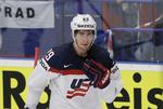 GENNEMBRUD. Brock Nelson, der også scorede mod Danmark, blev en vigtig spiller for USA mod Slovenien. 