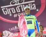 Giro. Alberto Contador ved afslutningen af 6. etape, inden han blev skadet. 