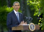 Topmøde. Præsident Barack Obama talte til mødet med de mellemøstlige ledere ved Camp David torsdag. 