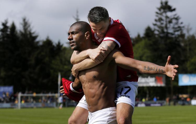 Matchvinder. Den congolesisk fødte rumæner Jean-Claude Bozga var på pletten i Hobro for FCV. 