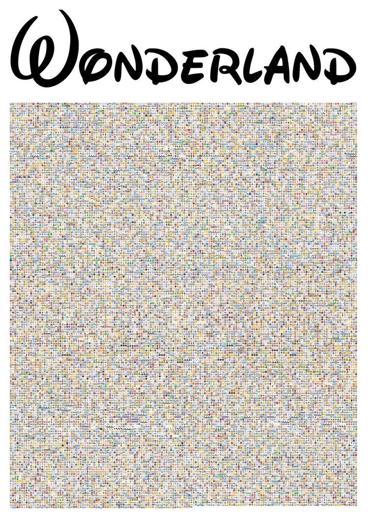 Wonderland. Joe Hale har transformeret den 27.500 ord lange roman til et billedværk bestående af 25.000 emojier. 