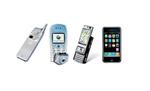 oldSCHOOL. Klassiske kameratelefoner. Fra venstre mod højre: Sharps J-Phone, Sony Ericsson T68i, Nokia N95 og den førsteudgave af iPhone. Pr-foto 
