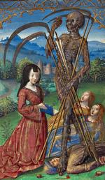 Døden. Er der særlig mange, der dør i et afsnit, krydres resumeet med et billede af Døden. Eksempelvis ovenstående franske 1500-tals maleri, 'Denise Poncher before a Vision of Death', der ledsagede et afsnit i 4. sæson. 