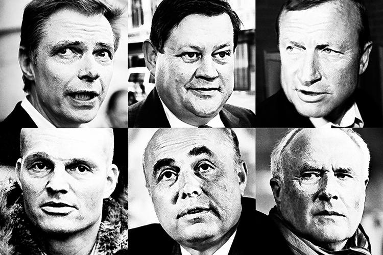 sager. Bagmandspolitiet får fældende dom i fire ud af fem sager, de rejser. Her er et udvalg af sager. Øverst fra venstre og uret rundt: Klaus Riskær Pedersen, finansmand - dømt. Bjørn Stiedl, selskabstømmer - dømt. Peter Brixtofte, tidligere Venstreborgmester - dømt. Flemming Østergaard, tidligere direktør i Parken - ikke afgjort. Jan Bonde Nielsen, tidligere skibsværftdirektør - frifundet. Stein Bagger, it-guru - dømt. 