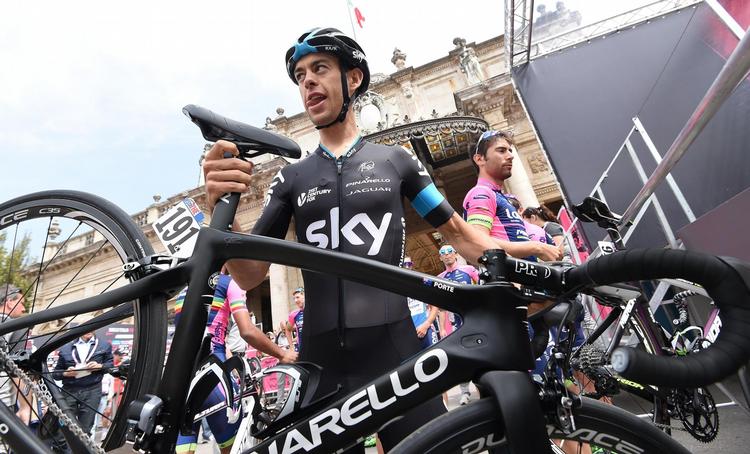 Udgået. Richie Porte før sjette etape på giroen.Nu trækker australieren sig efter skader og tidstab. 