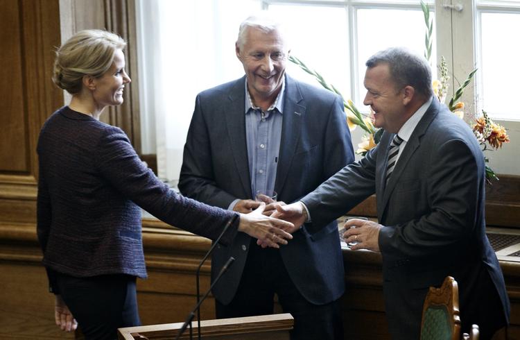 valgkamp. Helle Thorning-Schmidt (S) og Lars Løkke Rasmussen (V) 