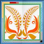 Panum. Gernes' fire store Panum-malerier fra 1979-80 er det nærmeste, han selv nogensinde kom rokokoens interiørkunst med hele dens apparat af blomstrende ornamenter i perfekt symmetri. Det er disse fire kæmpebilleder, der sektionerer udstillingen og gør den sammenhængende og overskuelig. (billedet er beskåret) 