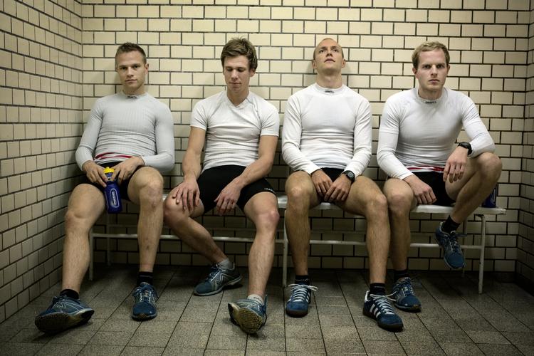 Detroniseret. Jacob Barsøe, Jacob Søgaard og Kasper Winther Jørgensen måtte nøjes med bronze. Morten Jørgensen (th) var erstattet af Jens Vilhelmsen. 