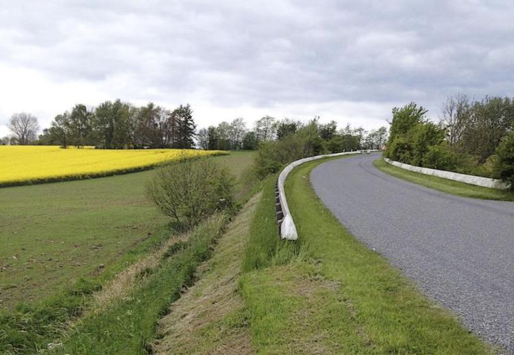 Klipperi. Selv skrænten bag autoværnet er klippet helt ned. 