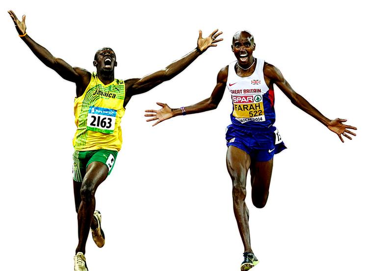 duel. Usain Bolt ogMo Farah og  skal løbe 492 meter, hvis der skal være tale om en fair konkurrence. 