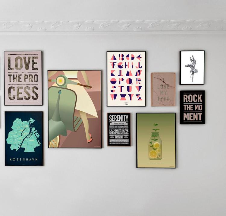 Allemandskunst. Illustration og grafiske print har vundet vægpladsen i danskernes hjem. Originalfotos: I Love My Type / Klam / Vissevasse / Michelle Carlslund / Anne Phillipp 