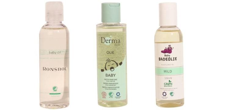 Test. Naturlige babyolier taber test. Forbrugerrådet Tænk Kemi har testet 37 babyolier. 13 af dem indeholder parfume - de fleste er fra helseforretninger, der bruger såkaldte naturlige ingredienser, men de kan også være allergifremkaldende. 