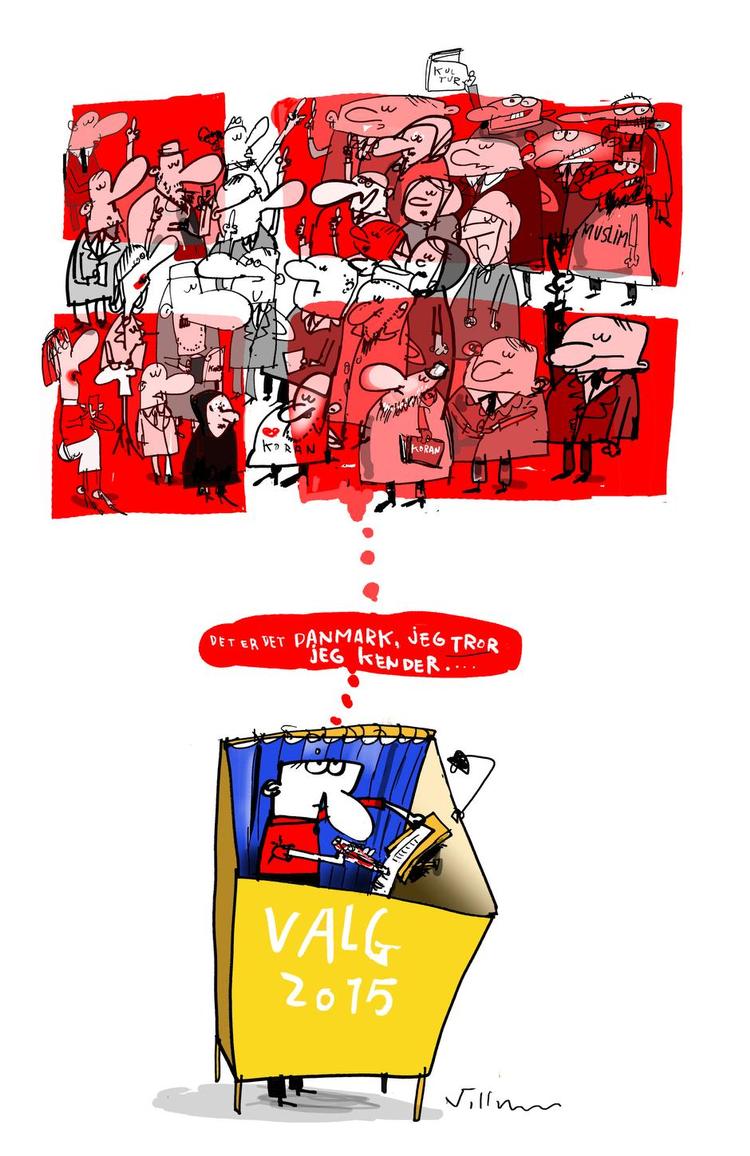 Danskerne. Hvor meget ved vi egentlig? KLIK PÅ TEGNINGEN FOR FULD STØRRELSE. Tegning: Jørn Villumsen 