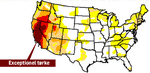tørke. Sådan ser USA ud i slutningen af maj på dette tørkekort fra United States Drought Monitor. 