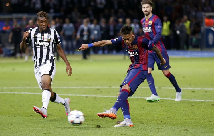 SLUT. Med denne træffer afgjorde Neymar definitivt opgøret på Olympiastadion lørdag aften, da Barcelona besejrede Juventus 3-1. 