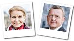 Profiler. I en ny type undersøgelse, fik vælgerne først forevist disse to kampagnebilleder af henholdsvis Helle Thorning-Schmidt  (S) og Lars Løkke Rasmussen (V), inden de blev spurgt om hvilken blok, de foretrækker. 