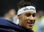 Klasse. Neymar vandt i sidste weekend Champions League med Barcelona. De højere magter blev naturligvis ikke glemt, da triumfen skulle fejres. 