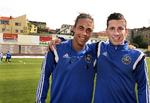 Nøglespillere. Yussuf Poulsen og Pierre-Emile Højbjerg (th) er to af de toneangivende typer på U21-holdet. 