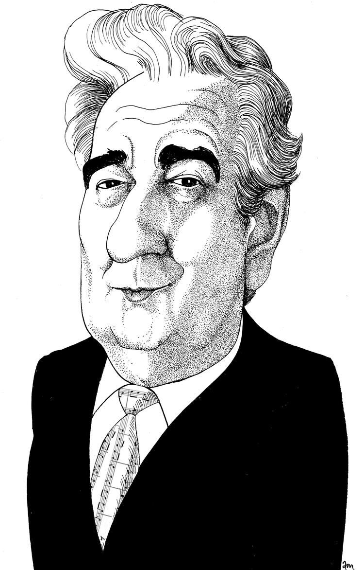 Placido Domingo er ikke bare operasanger. han er også aktiv dirigent og kunstnerisk leder af to operahuse. Se Anne-Marie  Steen Petersens tegning i større udgave nederst. 