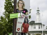Snylterplakat. Med et enkelt greb stjæler Alternativets lillebitte grønne plakat opmærksomheden fra de gamle partiers photoshoppede kandidatportrætter. '... Der er også Alternativet', står der på plakaten. 