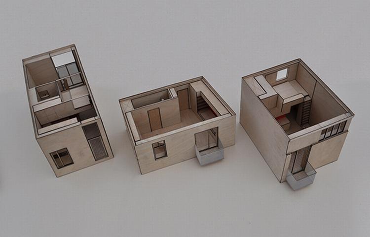 UNGDOMSBOLIG. Her er Vandkunstens tre bud på, hvordan en bolig til en enkelt person kan se ud. Foto: Vandkunsten 