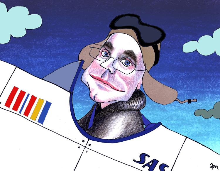 Optimist. Chefen for SAS, svenskeren Rickard Gustafson, er optimist og han opjusterer i dagens halvårsregnskab forventningerne til resultatet for hele året. Tegning: Anne-Marie Steen Petersen 