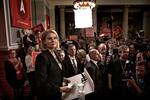 Afsked. Helle Thorning-Schmidt, da hun sent i går fortalte, at hun træder tilbage som partiformand.. 