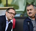 Midtjysk. FC Midtjyllands sportschef Claus Steinlein og bestyrelsformand Johnny Rune. 