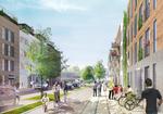 Drømmescenarie. Et rigt gadeliv skal erstatte utrygge tomrum, forestiller arkitekterne bag Mjølnerparkens renoveringsplan sig. 