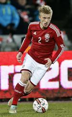 Landshold. Daniel Wass har spillet 13 A-landskampe for Danmark. 