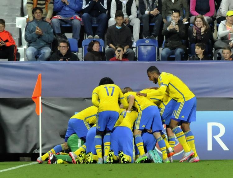 Jubel. Sverige fik til slut udlignet til 1-1 og kom i U21-semifinalen mod Danmark. 