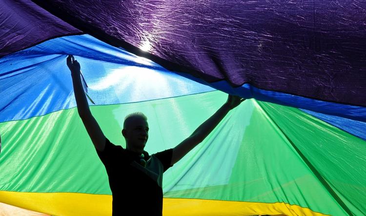 Demonstration. En demonstration ved Polens Gay Pride løfter et flag for homoseksuelles rettigheder. I dag kan USA's homoseksuelle så juble over en højesteretsdom. 