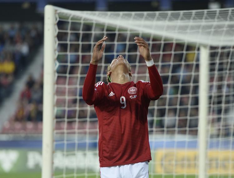 U21. Yussuf Poulsen ærgrer sig. 