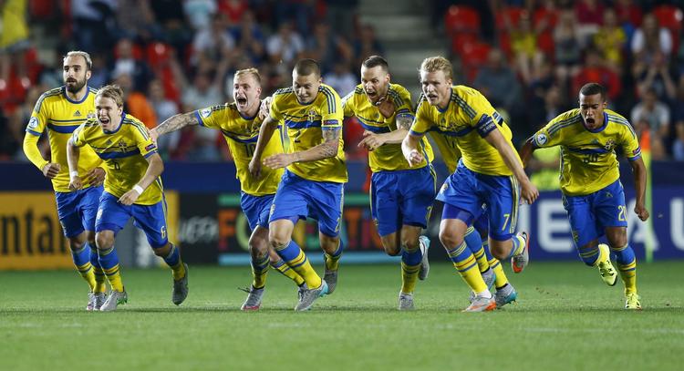 Overraskelsen. Sverige var ikke levnet mange chancer, men står nu som vindere af U21-EM. 