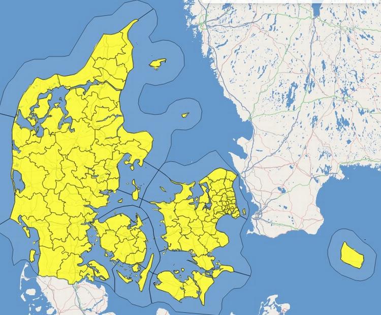 Skybrud. DMI udsender varsel om skybrud. 